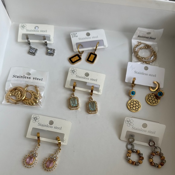 Elegant Gold and Silver Earrings Collection - Picture 1 of 1
